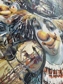 Listing 3 of 9 for Clowns - oil painting - signature Kingman / Kinsman