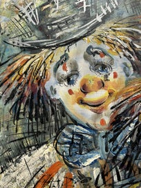 Listing 6 of 9 for Clowns - oil painting - signature Kingman / Kinsman