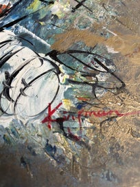 Listing 7 of 9 for Clowns - oil painting - signature Kingman / Kinsman