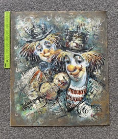 Listing 2 of 9 for Clowns - oil painting - signature Kingman / Kinsman