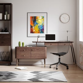 Listing 4 of 18 for Urban Radiance – Abstract City Sunrise Wall Art | Digital Download Modern Art