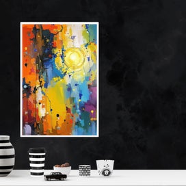 Listing 5 of 18 for Urban Radiance – Abstract City Sunrise Wall Art | Digital Download Modern Art