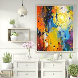 Listing 10 of 18 for Urban Radiance – Abstract City Sunrise Wall Art | Digital Download Modern Art