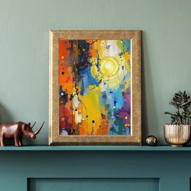 Listing 12 of 18 for Urban Radiance – Abstract City Sunrise Wall Art | Digital Download Modern Art