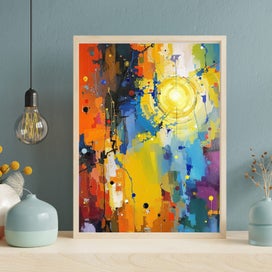 Listing 13 of 18 for Urban Radiance – Abstract City Sunrise Wall Art | Digital Download Modern Art