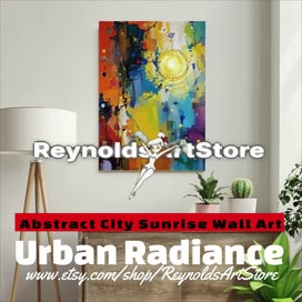 Listing 14 of 18 for Urban Radiance – Abstract City Sunrise Wall Art | Digital Download Modern Art