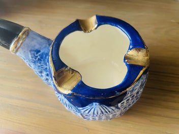 Listing 3 of 4 for Vintage Pipe Shaped Ceramic Ashtray