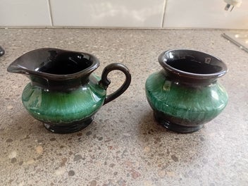 Listing 1 of 3 for Blue Mountain Milk Jug and Sugar Bowl