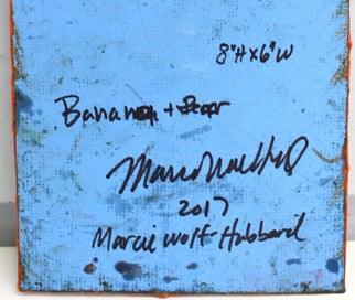 Listing 2 of 2 for Marcie Wolf Hubbard (USA) encaustic art 'Pear and Banana'