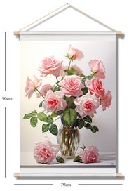 Listing 2 of 3 for Rose Flower Art Canvas Print Wall Art