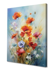 Listing 2 of 5 for Poppy Art Canvas Print Wall Art