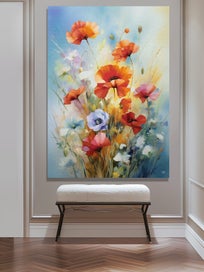 Listing 5 of 5 for Poppy Art Canvas Print Wall Art