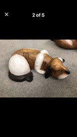 Listing 3 of 3 for Hand carved wooden mother dog and her puppy