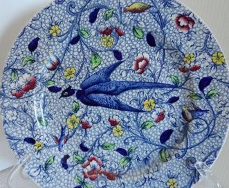 Listing 1 of 4 for ANTIQUE BRIDGEWOOD BLUE FLORAL CHINTZWARE PLATE