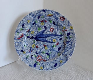 Listing 2 of 4 for ANTIQUE BRIDGEWOOD BLUE FLORAL CHINTZWARE PLATE