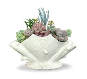 Listing 14 of 16 for A beautiful vintage Titian Studio web & spider vase filled with succulents