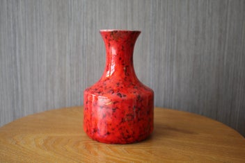 Listing 4 of 14 for AQUILA Pottery Bright Red & Gilded Vase 1980s-90s Titian, Brown Family