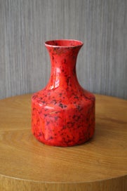 Listing 1 of 14 for AQUILA Pottery Bright Red & Gilded Vase 1980s-90s Titian, Brown Family