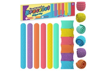 Listing 6 of 7 for 6 Pieces Sensory Textured Silicone Slap Bracelets Fidget Toys for Lovelys Teens