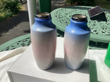 Listing 4 of 10 for Antique Decorative Vases with silver tops - Crown Devon?