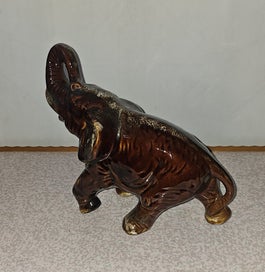 Listing 2 of 5 for Aquila Elephant in a Rockingham type glaze