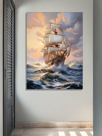 Listing 3 of 6 for Sailboat Canvas Art Print Wall Art