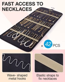 Listing 4 of 4 for Veile Studios Black Hanging Jewelry Organizer Closet Storage For Necklaces Earri