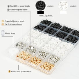 Listing 5 of 6 for 3000 Pcs Clay Beads Bracelets for Women, Bracelet Making kit Golden Beads for