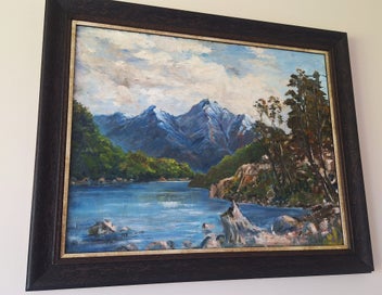 Listing 2 of 14 for +++ W. E. CLARK " MAVORA LAKE - NZ SOUTH ISLAND" OIL PAINTING +++