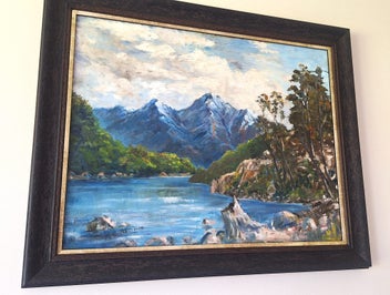Listing 4 of 14 for +++ W. E. CLARK " MAVORA LAKE - NZ SOUTH ISLAND" OIL PAINTING +++