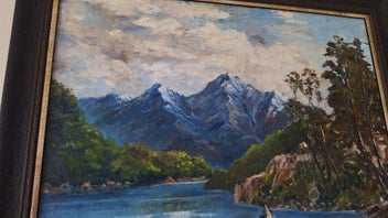 Listing 7 of 14 for +++ W. E. CLARK " MAVORA LAKE - NZ SOUTH ISLAND" OIL PAINTING +++