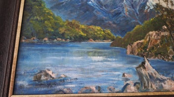 Listing 8 of 14 for +++ W. E. CLARK " MAVORA LAKE - NZ SOUTH ISLAND" OIL PAINTING +++