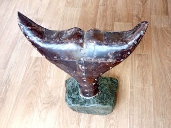 Listing 8 of 10 for Bespoke Whale tail sculpture - copper, stone, plywood