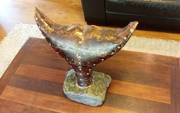 Listing 6 of 10 for Bespoke Whale tail sculpture - copper, stone, plywood