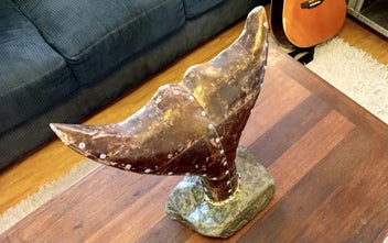 Listing 7 of 10 for Bespoke Whale tail sculpture - copper, stone, plywood