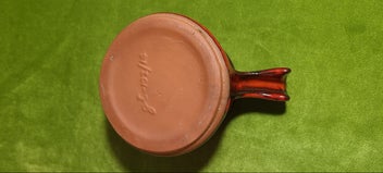 Listing 8 of 8 for Vintage Canadian Evangeline Pottery orange drip glaze ramekins (three left)