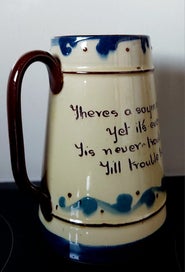 Listing 6 of 10 for COLLECTABLE 'BLACK COCKEREL' TORQUAY MOTTO-WARE VINTAGE JUG with NO DAMAGE