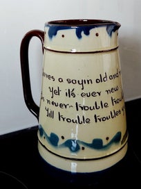 Listing 5 of 10 for COLLECTABLE 'BLACK COCKEREL' TORQUAY MOTTO-WARE VINTAGE JUG with NO DAMAGE