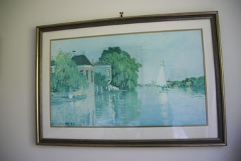 Listing 2 of 3 for Painting by Claude Monet, Houses on the Achterzaan-framed print