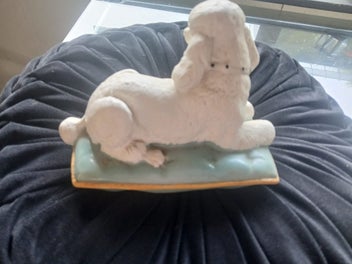 Listing 4 of 7 for Love POODLES? Sweet. Regal Recumbent Poodle fine china