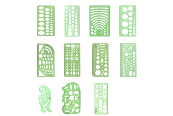 Listing 2 of 10 for 11PCS Plastic Geometric Drawing Templates Set Drafting Stencils Measuring Tools