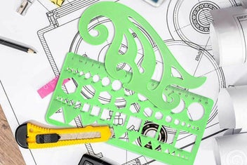 Listing 6 of 10 for 11PCS Plastic Geometric Drawing Templates Set Drafting Stencils Measuring Tools