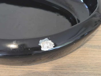 Listing 8 of 17 for Black Crown Lynn " Flower Beauty " Bowl - (Irregular Triangle) # 2056