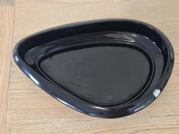 Listing 17 of 17 for Black Crown Lynn " Flower Beauty " Bowl - (Irregular Triangle) # 2056