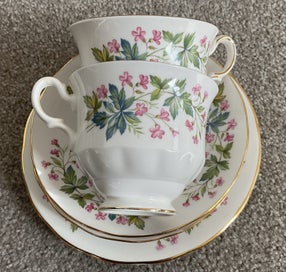 Listing 2 of 7 for Queen Anne Bone China Trio Sets x2