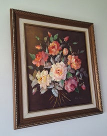 Listing 5 of 11 for +++ BEAUTIFUL " HILDA HEALEY " FLORAL OIL PAINTNG +++