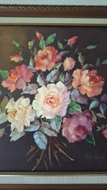 Listing 7 of 11 for +++ BEAUTIFUL " HILDA HEALEY " FLORAL OIL PAINTNG +++