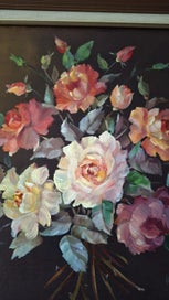 Listing 8 of 11 for +++ BEAUTIFUL " HILDA HEALEY " FLORAL OIL PAINTNG +++