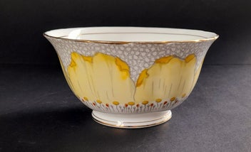 Listing 7 of 7 for Vintage Tuscan China 'Yellow Poppy' 4 x Trios, Milk Jug and Sugar Bowl C1950's