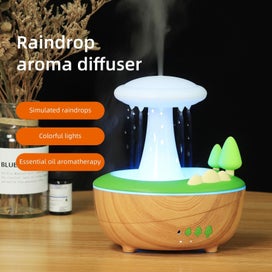 Listing 2 of 3 for Elosung Light Woodgrain Raindrop Mushroom Aroma Diffuser 280Ml Ultrasonic Humidi